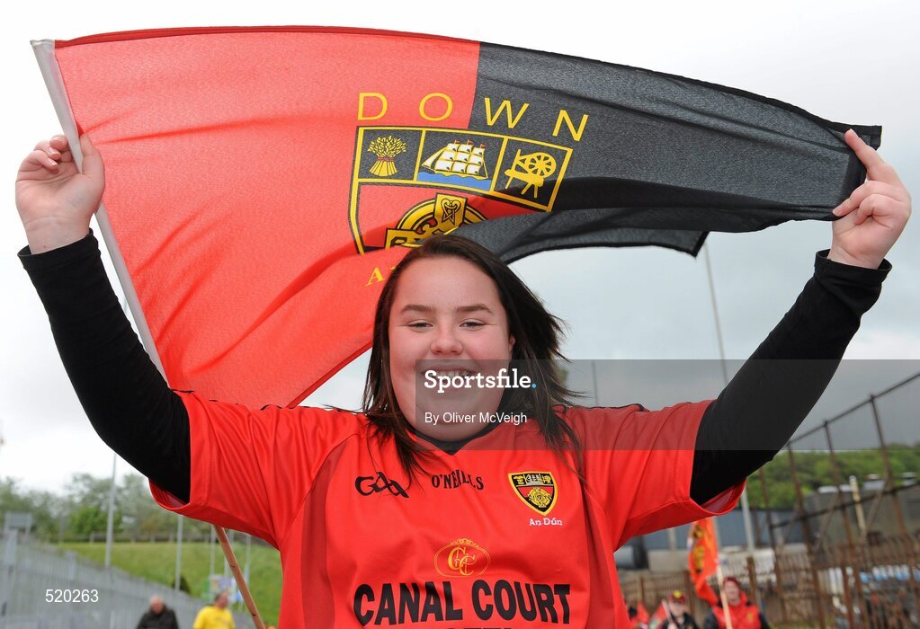 28 May 2011; Hanna Thompson, Kilkeel, Co. Down, at the match. Ulster GAA Football Senior Championship Quarter-Final, Armagh v Down, Morgan Athletic Grounds, Armagh. Picture credit: Oliver McVeigh / SPORTSFILE