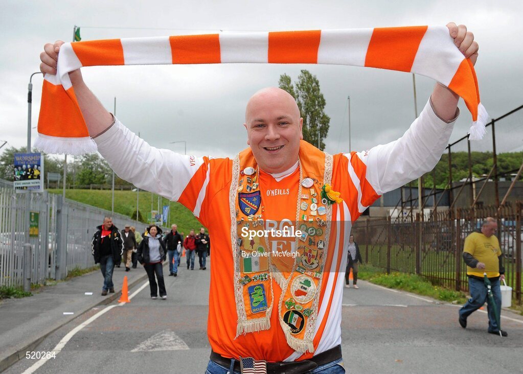 28 May 2011; Armagh supporter Eamon Cassidy, from Lurgan, Co. Armagh. Ulster GAA Football Senior Championship Quarter-Final, Armagh v Down, Morgan Athletic Grounds, Armagh. Picture credit: Oliver McVeigh / SPORTSFILE