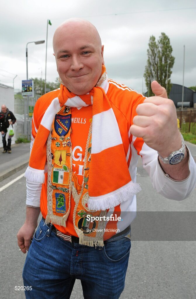 28 May 2011; Armagh supporter Eamon Cassidy, from Lurgan, Co. Armagh, at the match. Ulster GAA Football Senior Championship Quarter-Final, Armagh v Down, Morgan Athletic Grounds, Armagh. Picture credit: Oliver McVeigh / SPORTSFILE