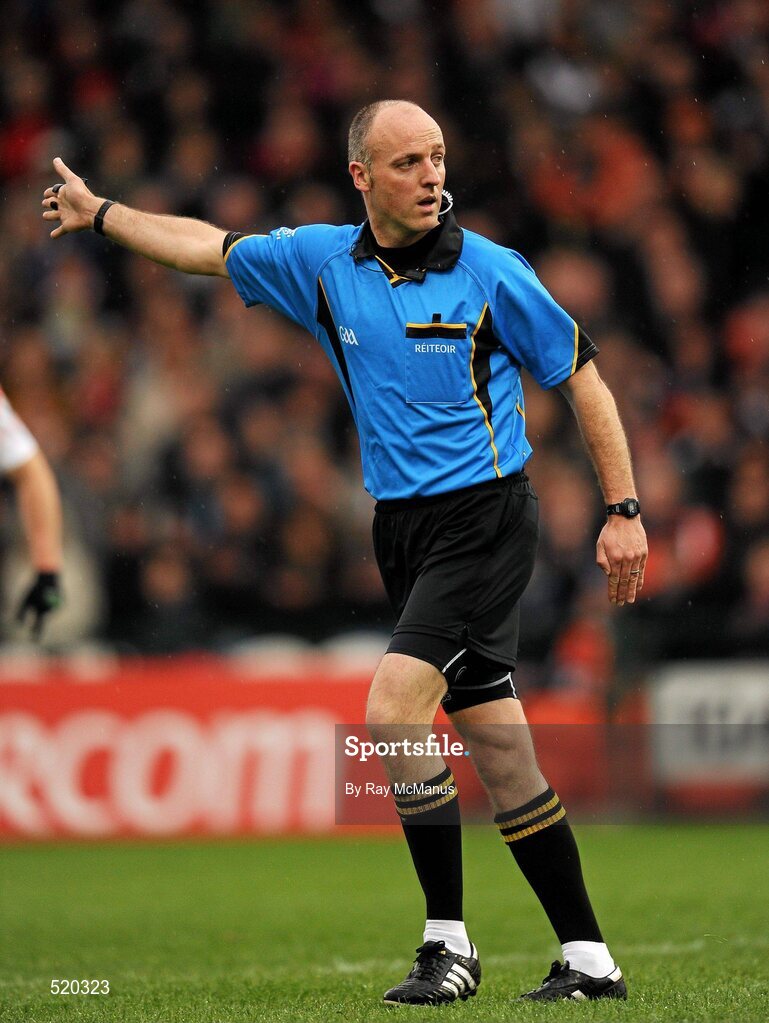 28 May 2011; Match referee Cormac Reilly. Ulster GAA Football Senior Championship Quarter-Final, Armagh v Down, Morgan Athletic Grounds, Armagh. Picture credit: Ray McManus / SPORTSFILE