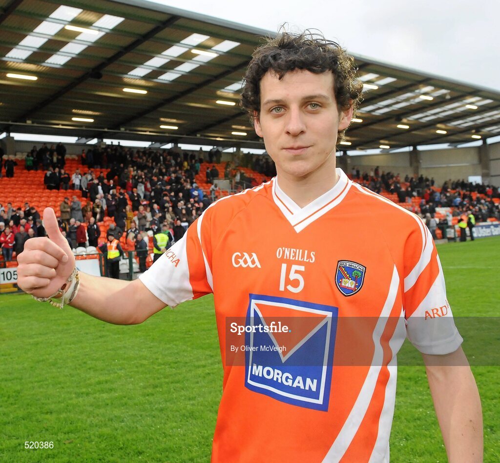 28 May 2011; Jamie Clarke, Armagh, celebrates after the game. Ulster GAA Football Senior Championship Quarter-Final, Armagh v Down, Morgan Athletic Grounds, Armagh. Picture credit: Oliver McVeigh / SPORTSFILE