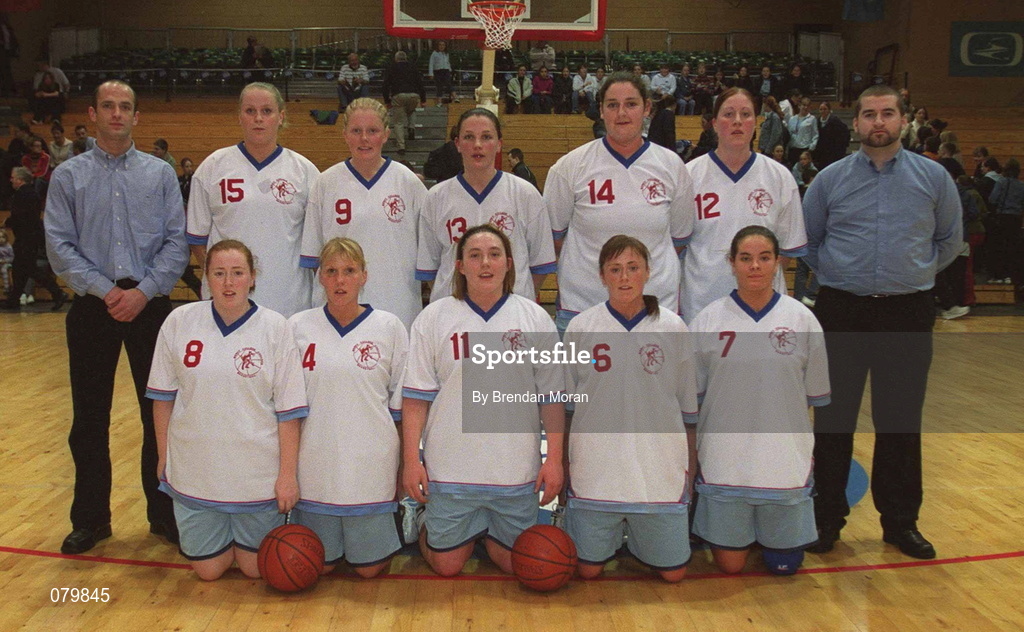 25 January 2002; Mercy Coolock Team during the ESB Women's National Cup semi-final between Mercy Coolock and Dart Killester at the ESB Arena in Tallaght, Dublin. Photo by Brendan Moran/Sportsfile