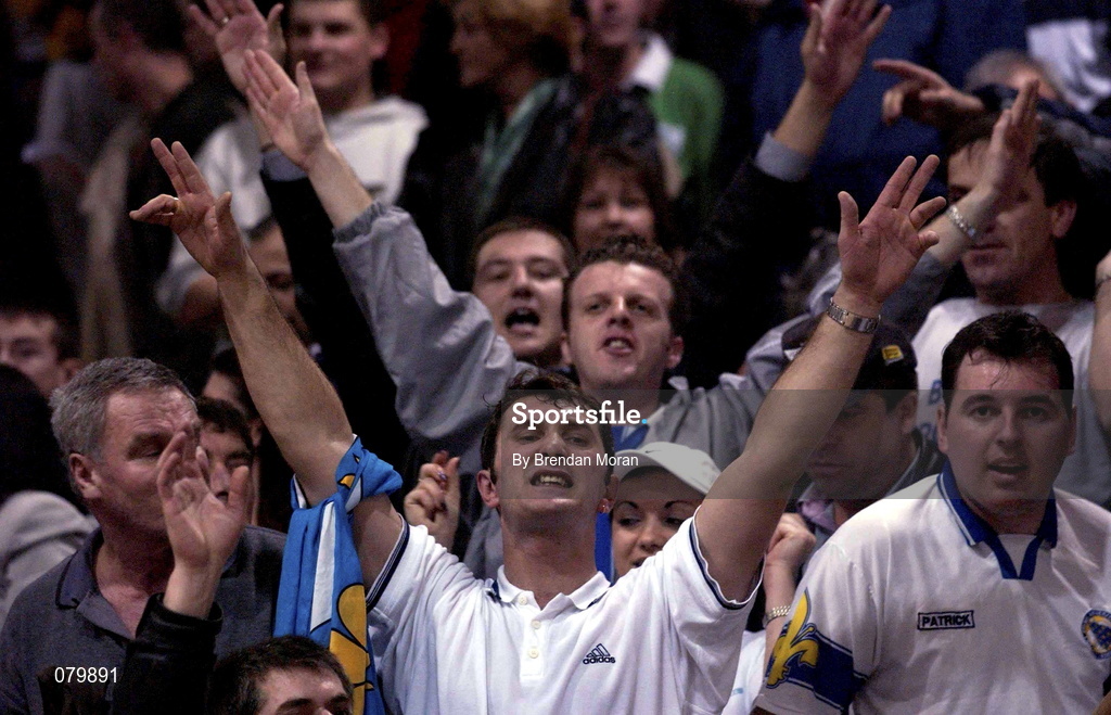 26 January 2002; Bosnia supporters during the European Championship semi-final match between Ireland and Bosnia at the ESB Arena in Tallaght, Dublin. Photo by Brendan Moran/Sportsfile
