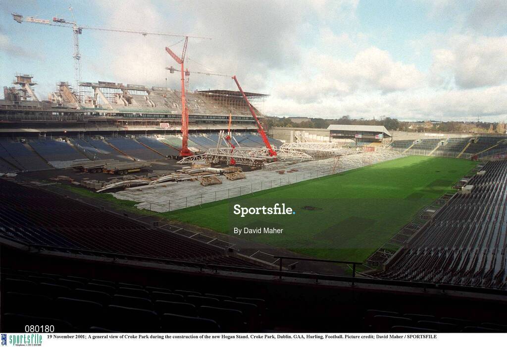 19 November 2001; A general view of Croke Park during the construction of the new Hogan Stand. Photo by David Maher/Sportsfile