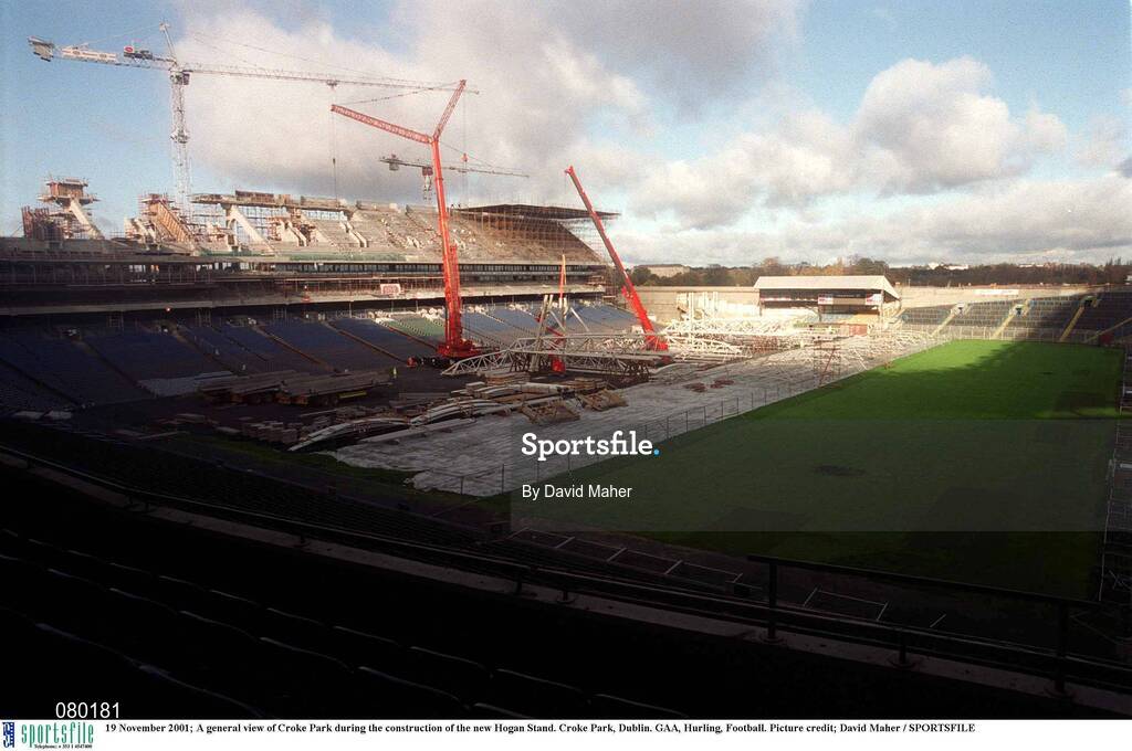 19 November 2001; A general view of Croke Park during the construction of the new Hogan Stand. Photo by David Maher/Sportsfile