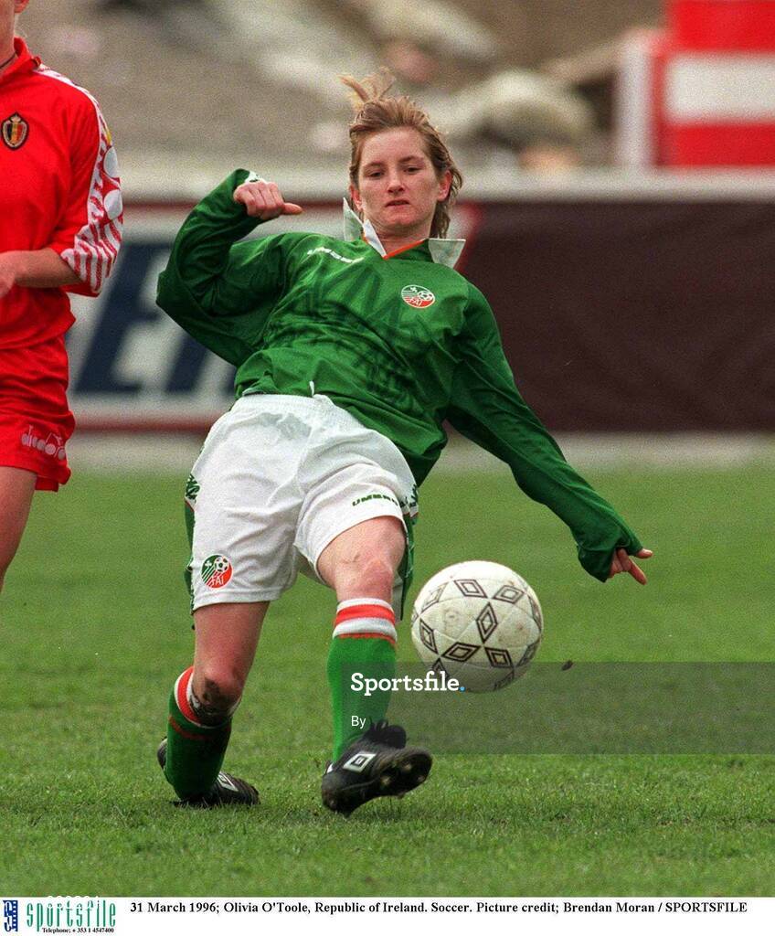 31 March 1996; Olivia O'Toole, Republic of Ireland. Soccer. Picture credit; Brendan Moran / SPORTSFILE