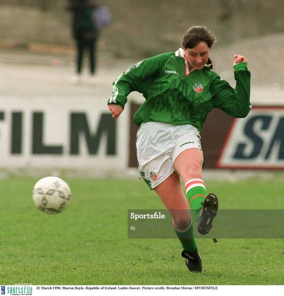 31 March 1996; Sharon Boyle, Republic of Ireland. Ladies Soccer. Picture credit; Brendan Moran / SPORTSFILE