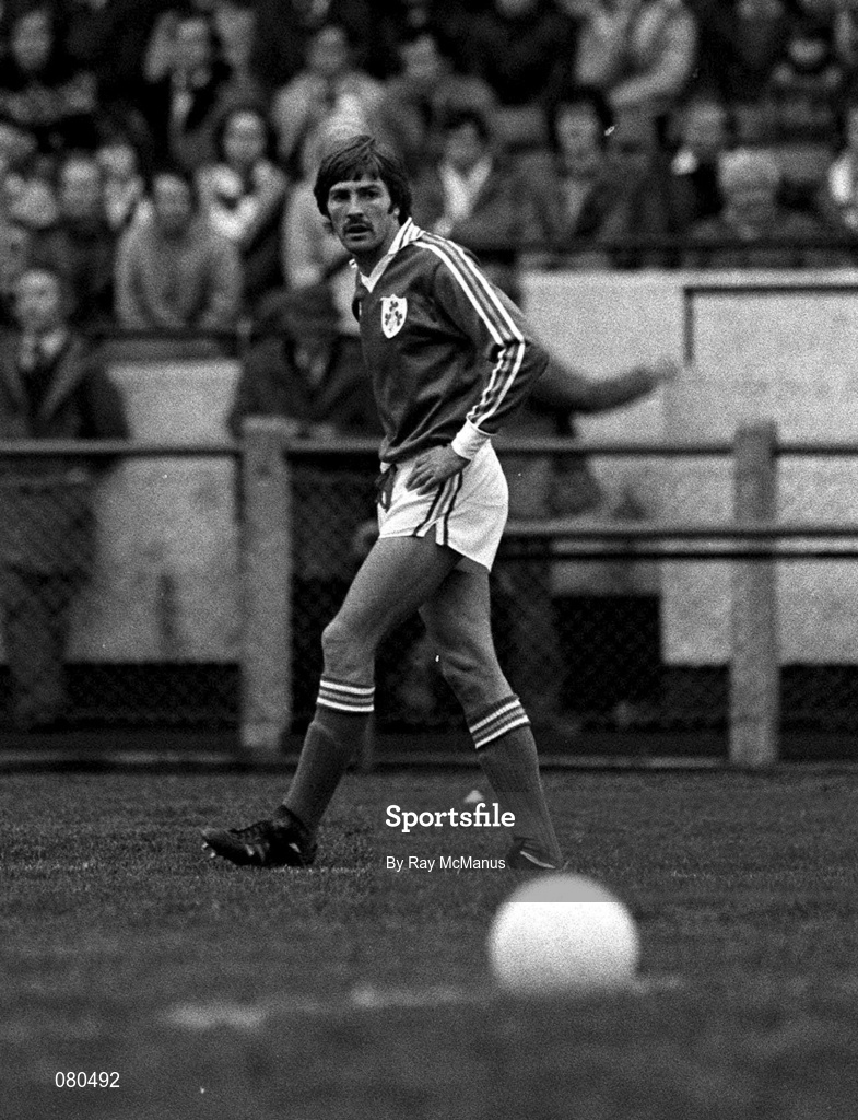 25 March 1981; Steve Heighway of Republic of Ireland during the Fifa World Cup Group 2 Qualifier match between Republic of Ireland and Belgium at the Heysel Stadium in Brussels, Belgium. Photo by Ray McManus/Sportsfile
