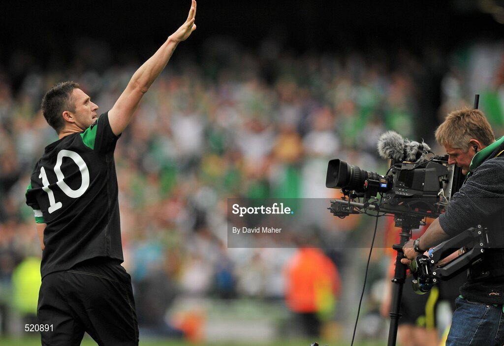 29 May 2011; Robbie Keane, Republic of Ireland, celebrates after scoring his side's first goal. The goal was also his 49th international goal which puts him level with Sir Bobby Charlton for most International goals scored. Carling Four Nations Tournament, Republic of Ireland v Scotland, Aviva Stadium, Lansdowne Road, Dublin. Picture credit: David Maher / SPORTSFILE