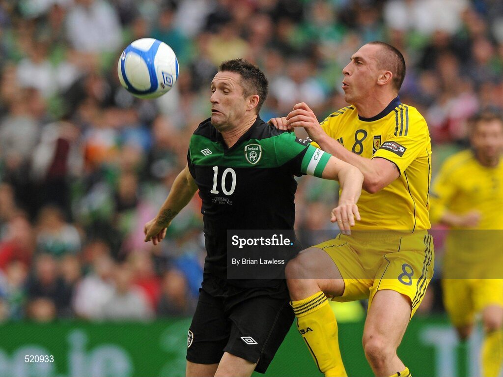 29 May 2011; Robbie Keane, Republic of Ireland, in action against Scott Brown, Scotland. Carling Four Nations Tournament, Republic of Ireland v Scotland, Aviva Stadium, Lansdowne Road, Dublin. Picture credit: Brian Lawless / SPORTSFILE