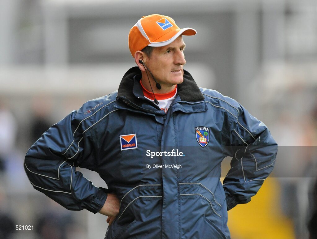 28 May 2011; Armagh manager Paddy O'Rourke. Ulster GAA Football Senior Championship Quarter-Final, Armagh v Down, Morgan Athletic Grounds, Armagh. Picture credit: Oliver McVeigh / SPORTSFILE