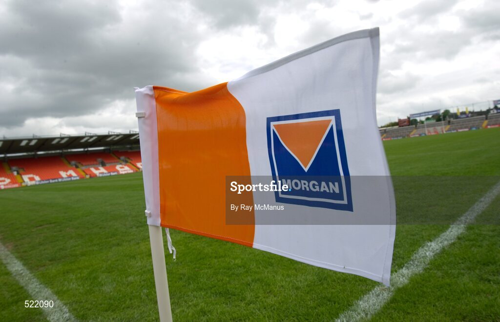 28 May 2011; A general view of the grounds as a sideline flag flutters in the wind. Ulster GAA Football Senior Championship Quarter-Final, Armagh v Down, Morgan Athletic Grounds, Armagh. Picture credit: Ray McManus / SPORTSFILE