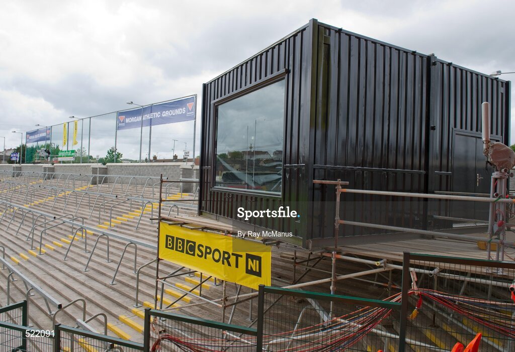 28 May 2011; A general view of the grounds showing a BBC Northere Ireland (match) studio. Ulster GAA Football Senior Championship Quarter-Final, Armagh v Down, Morgan Athletic Grounds, Armagh. Picture credit: Ray McManus / SPORTSFILE