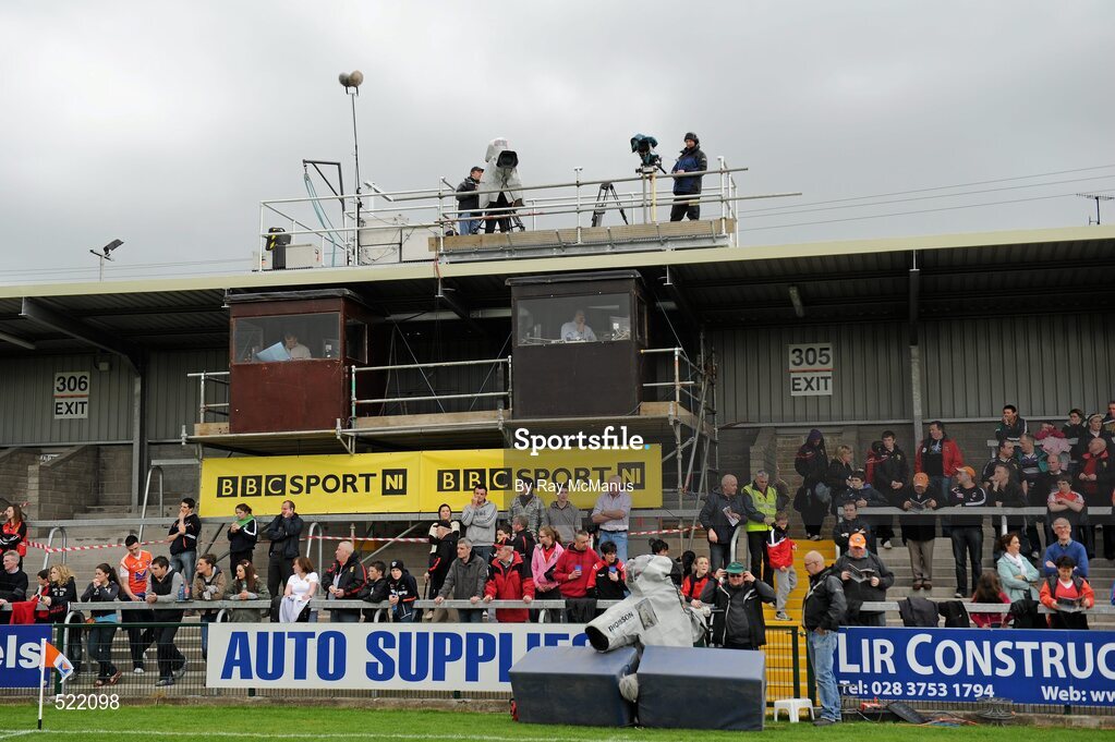 28 May 2011; A general view of the grounds showing  BBC Northere Ireland cameras. Ulster GAA Football Senior Championship Quarter-Final, Armagh v Down, Morgan Athletic Grounds, Armagh. Picture credit: Ray McManus / SPORTSFILE