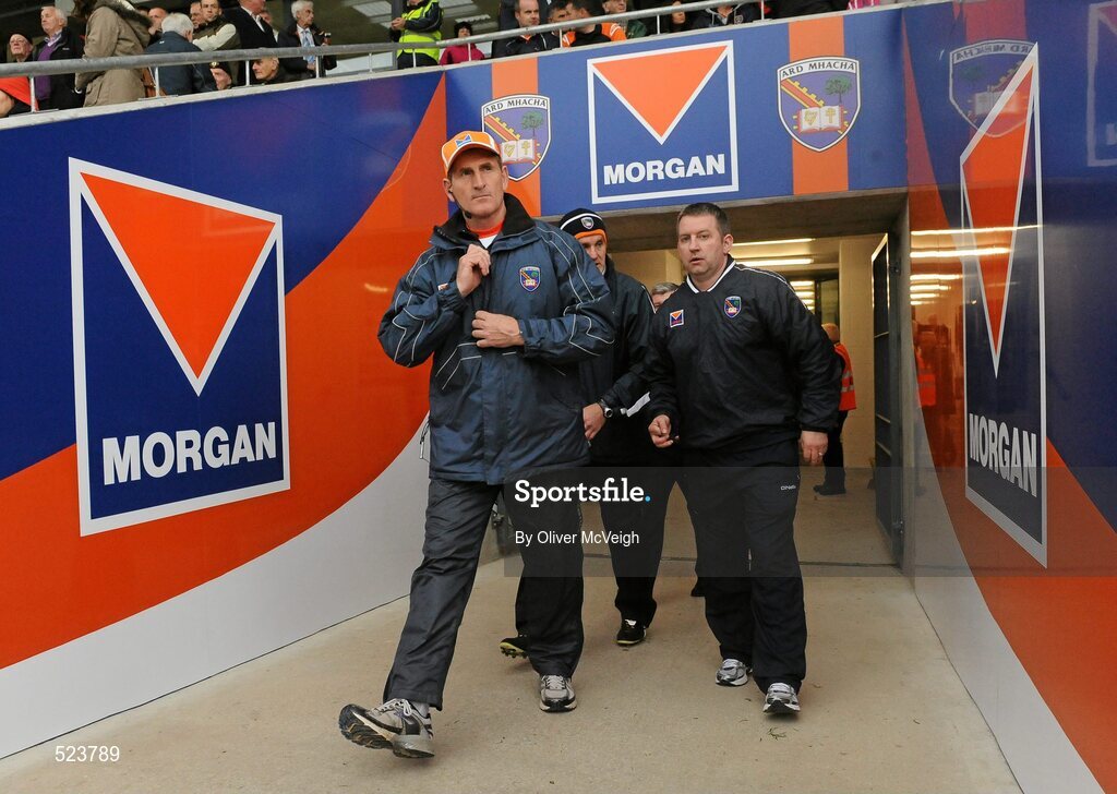 28 May 2011; Armagh manager Paddy O'Rourke. Ulster GAA Football Senior Championship Quarter-Final, Armagh v Down, Morgan Athletic Grounds, Armagh. Picture credit: Oliver McVeigh / SPORTSFILE
