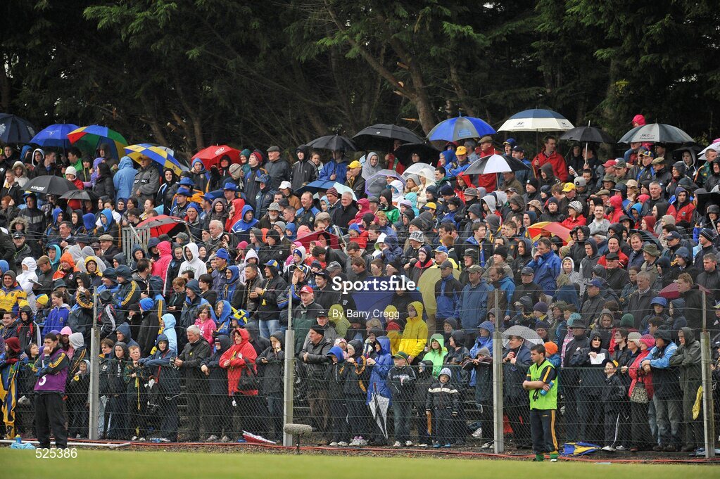 12 June 2011; A general view of supporters on the terraces during the game. Connacht GAA Football Senior Championship Semi-Final, Leitrim v Roscommon, Páirc Seán Mac Diarmada, Carrick-on-Shannon, Co. Leitrim. Picture credit: Barry Cregg / SPORTSFILE