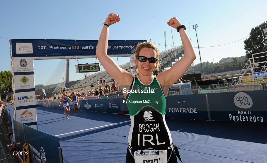 25 June 2011; Ireland's Amy Brogan, from Ranelagh, Dublin, after taking 12th position in the 25-29 Female Age Group Sprint event, in a time of 01:21:17, at the 2011 Pontevedra ETU Triathlon European Championships. Pontevedra, Spain. Picture credit: Stephen McCarthy / SPORTSFILE