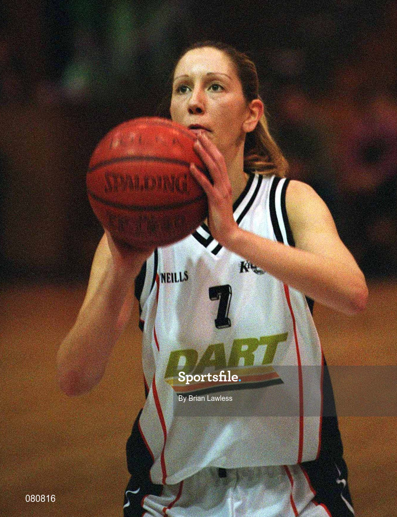 25 January 2002; Emer Brophy of Dart Killester during the ESB Women's National Cup Semi-Final between Mercy Coolock and Dart Killester at the ESB Arena in Tallaght, Dublin. Photo by Brian Lawless/Sportsfile