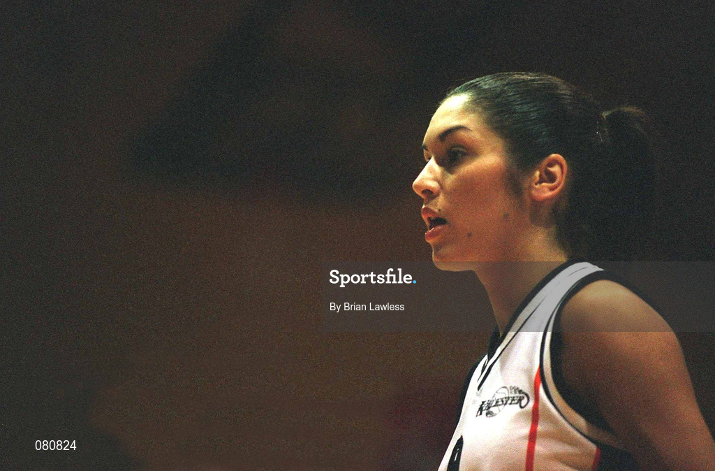 25 January 2002; Vanessa Burke of Dart Killester during the ESB Women's National Cup Semi-Final between Mercy Coolock and Dart Killester at the ESB Arena in Tallaght, Dublin. Photo by Brian Lawless/Sportsfile