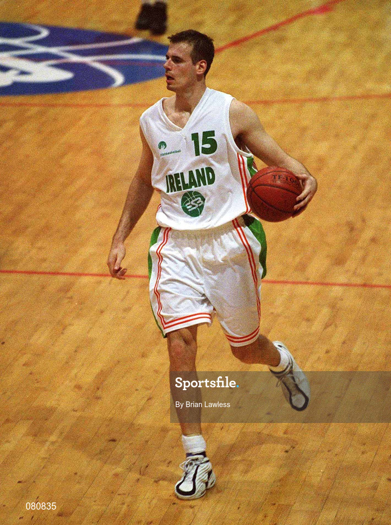 26 January 2002; Glenn Sekunda of Ireland during the European Championships Semi-Final Round match between Ireland and Bosnia at the EBS Arena in Dublin. Photo by Brian Lawless/Sportsfile