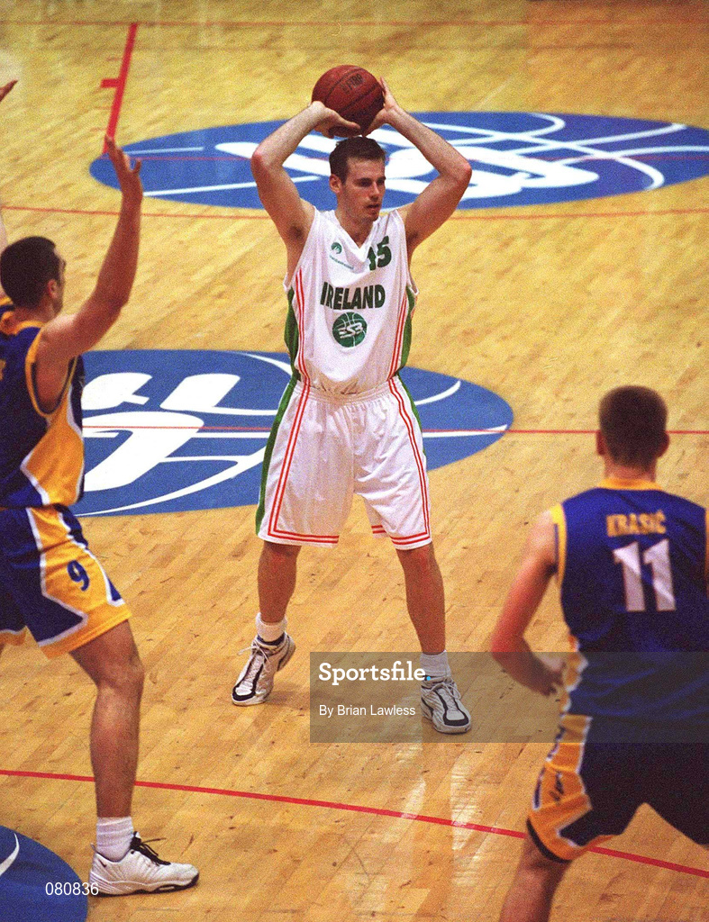 26 January 2002; Glenn Sekunda of Ireland  during the European Championships Semi-Final Round match between Ireland and Bosnia at the EBS Arena in Dublin. Photo by Brian Lawless/Sportsfile