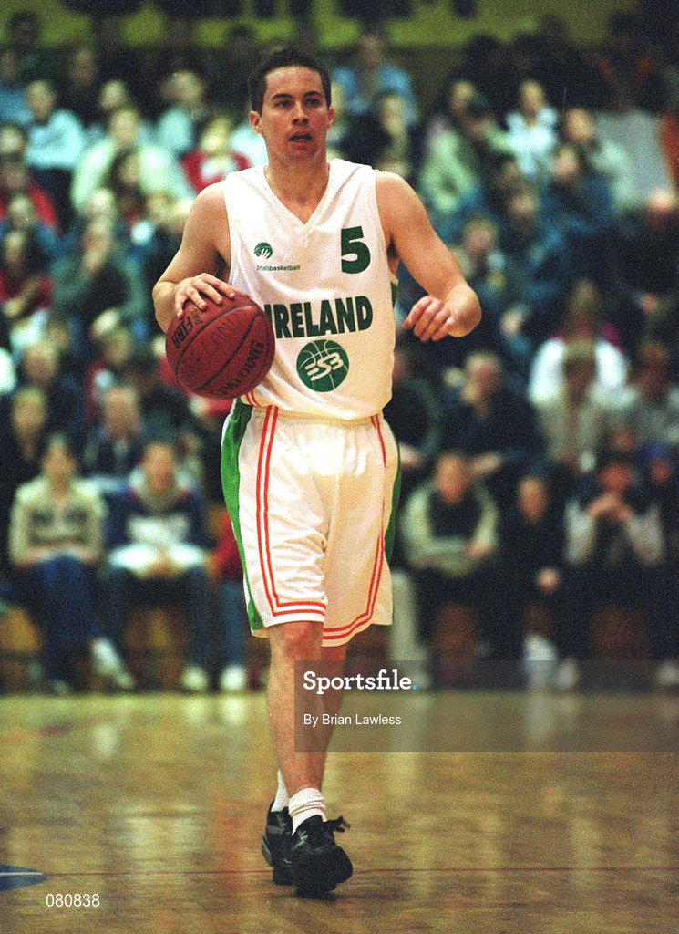 26 January 2002; Billy Donlon of Ireland during the European Championships Semi-Final Round match between Ireland and Bosnia at the EBS Arena in Dublin. Photo by Brian Lawless/Sportsfile