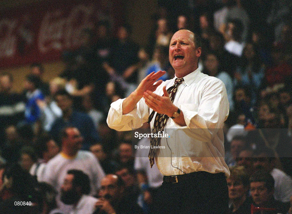 26 January 2002; Ireland Head Coach Bill Dooley during the European Championships Semi-Final Round match between Ireland and Bosnia at the EBS Arena in Dublin. Photo by Brian Lawless/Sportsfile
