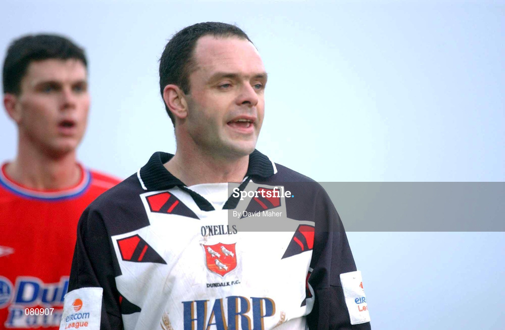 27 January 2002; Gary Haylock of Dundalk during the eircom League Premier Division match between Dundalk and Shelbourne at Oriel Park in Dundalk, Louth. Photo by David Maher/Sportsfile