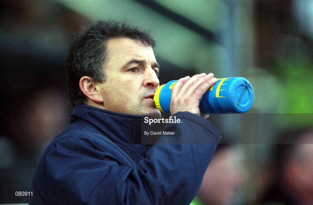 27 January 2002; Shelbourne joint caretaker manager Noel King during the eircom League Premier Division match between Dundalk and Shelbourne at Oriel Park in Dundalk, Louth. Photo by David Maher/Sportsfile