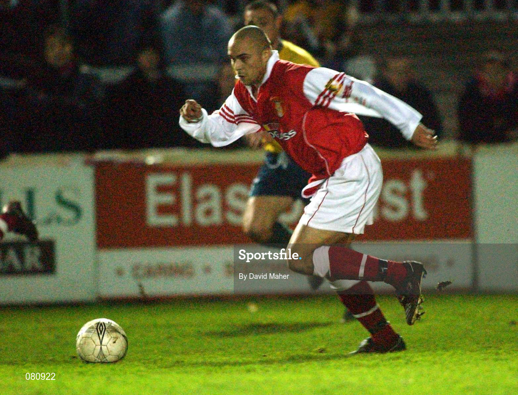 29 January 2002; Anthony Shandran of St Patrick's Athletic during the eircom League Cup Quarter-Final match between St Patrick's Athletic and Bohemians at Richmond Park in Dublin. Photo by David Maher/Sportsfile