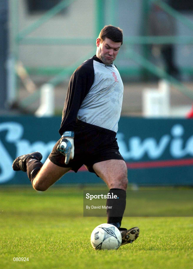 20 January 2002; Austin Hannon of St Kevin's Boys during the FAI Carlsberg Cup match between Derry City and St Kevin's Boys at The Brandywell Stadium in Derry.
