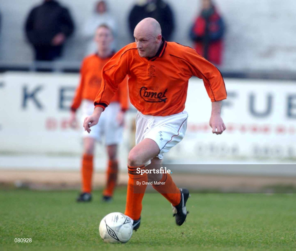 20 January 2002; Kenny Ennis of St Kevin's Boys during the FAI Carlsberg Cup match between Derry City and St Kevin's Boys at The Brandywell Stadium in Derry.