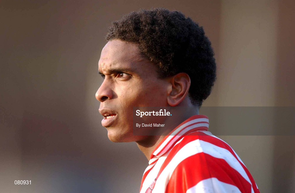 20 January 2002; Derek Phillips of Derry City during the FAI Carlsberg Cup match between Derry City and St Kevin's Boys at The Brandywell Stadium in Derry.