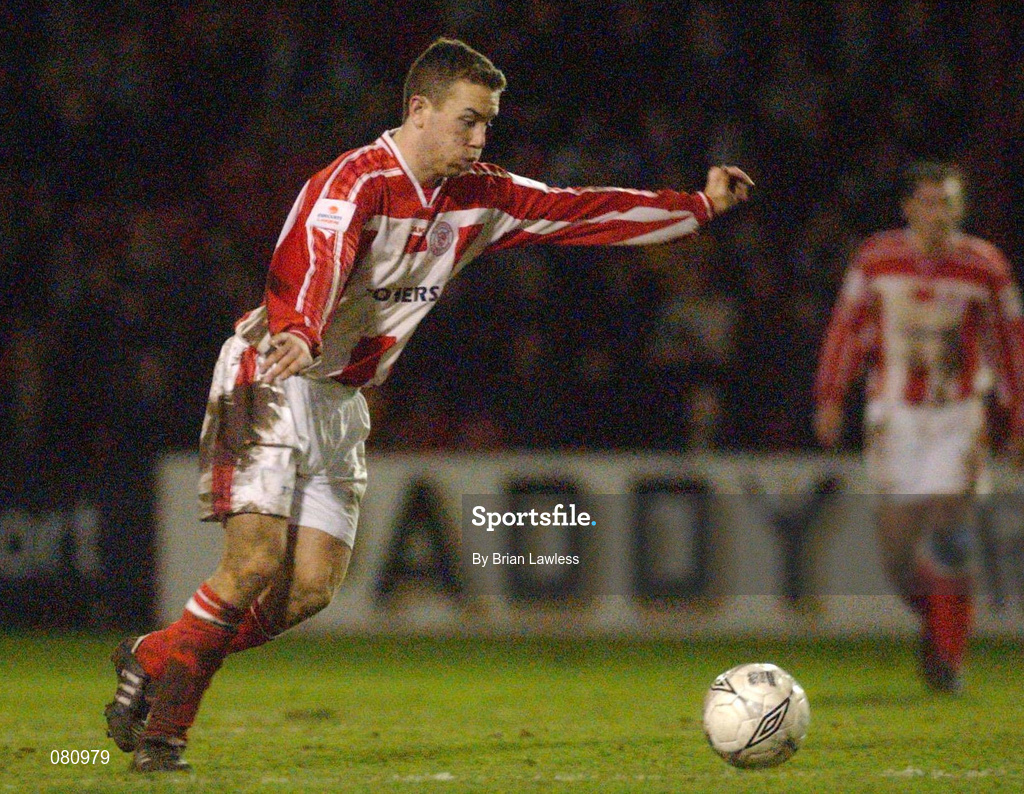 8 February 2002; Ian Rossiter of Sligo Rovers  during the FAI Carlsberg Cup Quarter-Final match between Shamrock Rovers and Sligo Rovers at Tolka Park in Dublin. Photo by Brian Lawless/Sportsfile