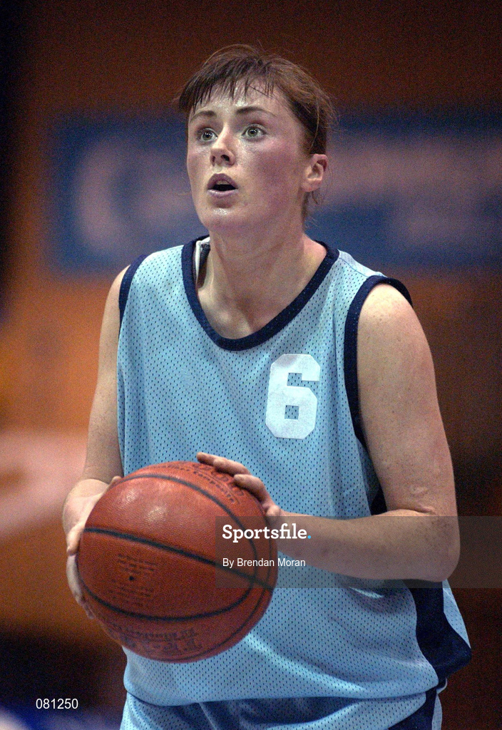25 January 2002; Niamh McEvoy of Mercy Coolock during the ESB Women's National Cup Semi-Final between Mercy Coolock and Dart Killester at the ESB Arena in Tallaght, Dublin. Photo by Brendan Moran/Sportsfile