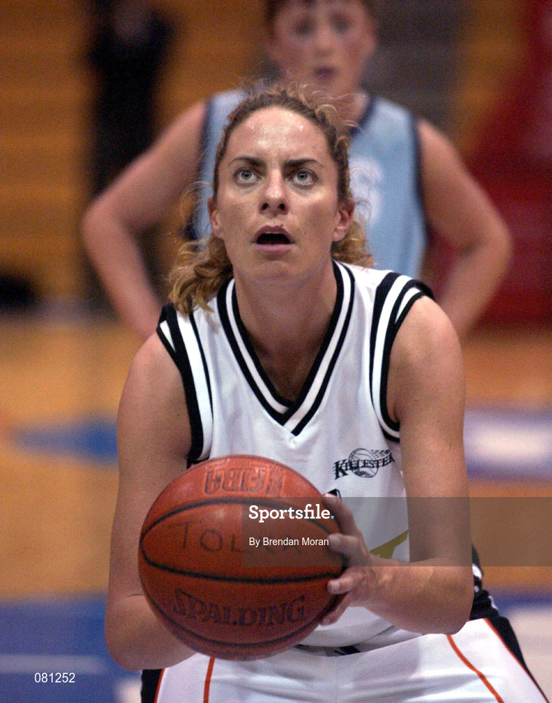 25 January 2002; Sinead Vaughan of Dart Killester during the ESB Women's National Cup Semi-Final between Mercy Coolock and Dart Killester at the ESB Arena in Tallaght, Dublin. Photo by Brendan Moran/Sportsfile