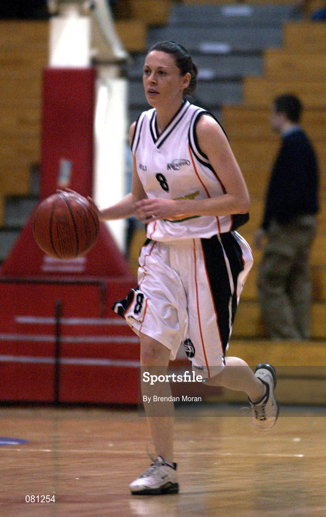 25 January 2002; Emma Pierce of Dart Killester during the ESB Women's National Cup Semi-Final between Mercy Coolock and Dart Killester at the ESB Arena in Tallaght, Dublin. Photo by Brendan Moran/Sportsfile