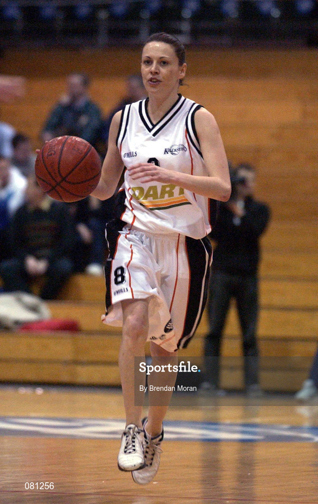 25 January 2002; Emma Pierce of Dart Killester during the ESB Women's National Cup Semi-Final between Mercy Coolock and Dart Killester at the ESB Arena in Tallaght, Dublin. Photo by Brendan Moran/Sportsfile