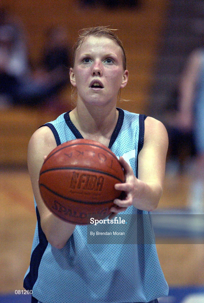 25 January 2002; Pamela Grogan of Mercy Coolock during the ESB Women's National Cup Semi-Final between Mercy Coolock and Dart Killester at the ESB Arena in Tallaght, Dublin. Photo by Brendan Moran/Sportsfile