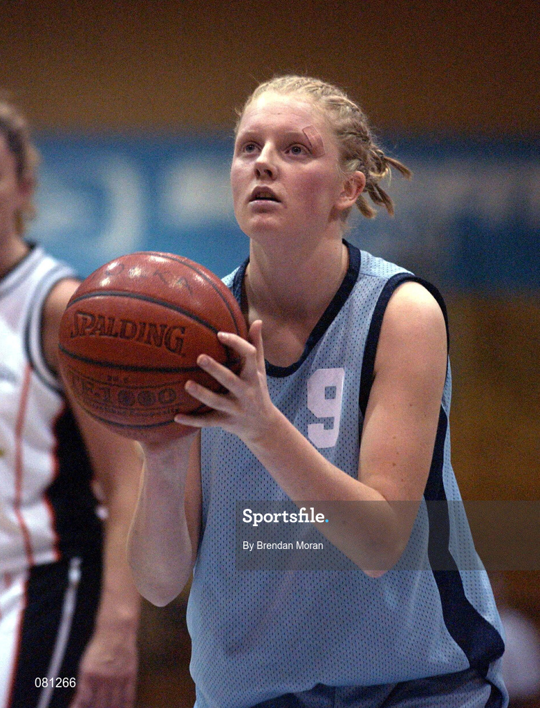 25 January 2002; Niamh Foley of Mercy Coolock during the ESB Women's National Cup Semi-Final between Mercy Coolock and Dart Killester at the ESB Arena in Tallaght, Dublin. Photo by Brendan Moran/Sportsfile