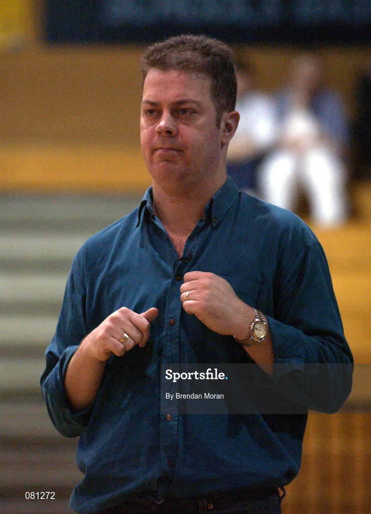 25 January 2002; Dart Killester head coach Noel Murphy during the ESB Women's National Cup Semi-Final between Mercy Coolock and Dart Killester at the ESB Arena in Tallaght, Dublin. Photo by Brendan Moran/Sportsfile