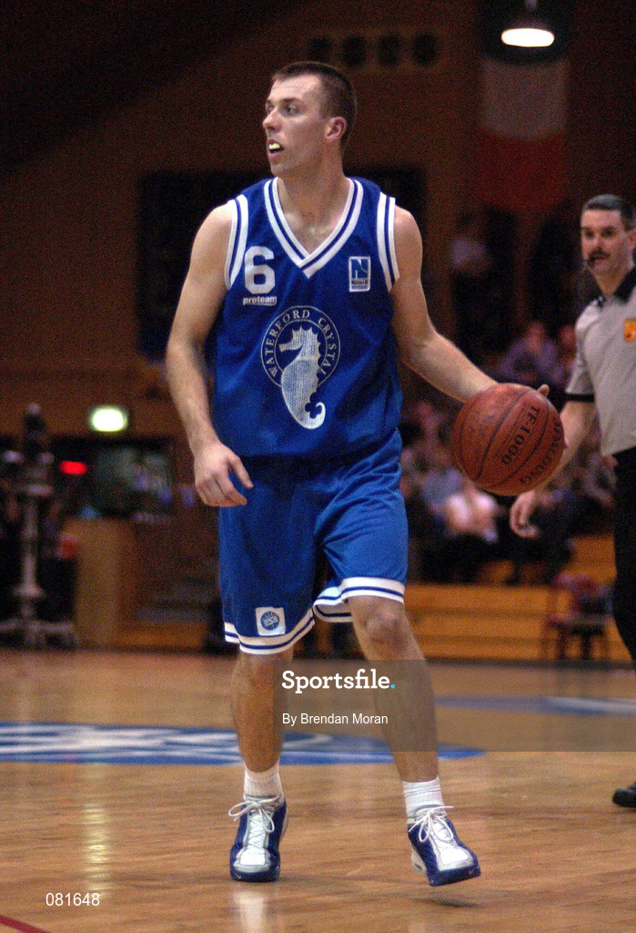 25 January 2002; Dean Kavanagh of Waterford Crystal during the ESB Men's National Cup Semi-Final match between Waterford Crystal and SX3 Star at the ESB Arena in Tallaght, Dublin. Photo by Brendan Moran/Sportsfile