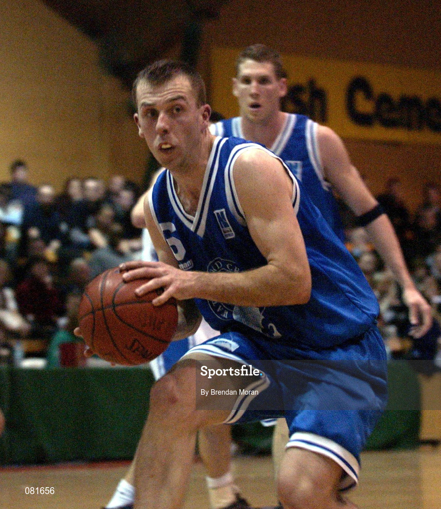 25 January 2002; Dean Kavanagh of Waterford Crystal during the ESB Men's National Cup Semi-Final match between Waterford Crystal and SX3 Star at the ESB Arena in Tallaght, Dublin. Photo by Brendan Moran/Sportsfile