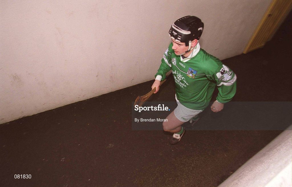 25 February 2002; Barry Foley of Limerick makes his way to the pitch ahead of the Allianz National Hurling League Division 1B Round 1 match between Limerick and Cork at the Gaelic Grounds in Limerick. Photo by Brendan Moran/Sportsfile
