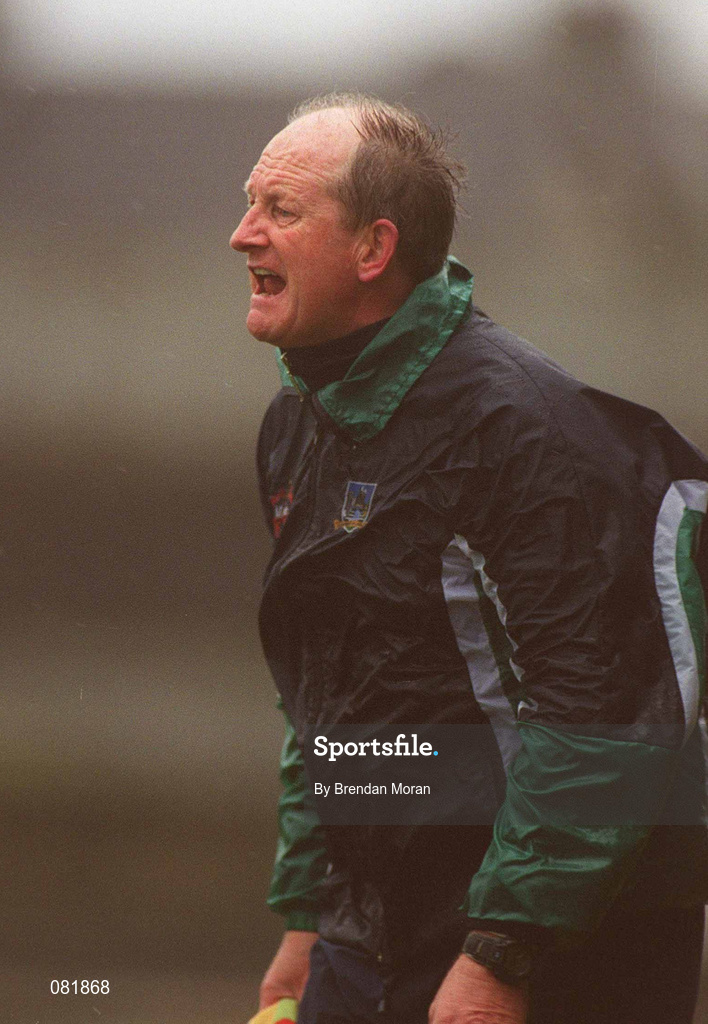 24 February 2002; Limerick manager Eamonn Cregan during the Allianz National Hurling League Division 1B Round 1 match between Limerick and Cork at the Gaelic Grounds in Limerick. Photo by Brendan Moran/Sportsfile
