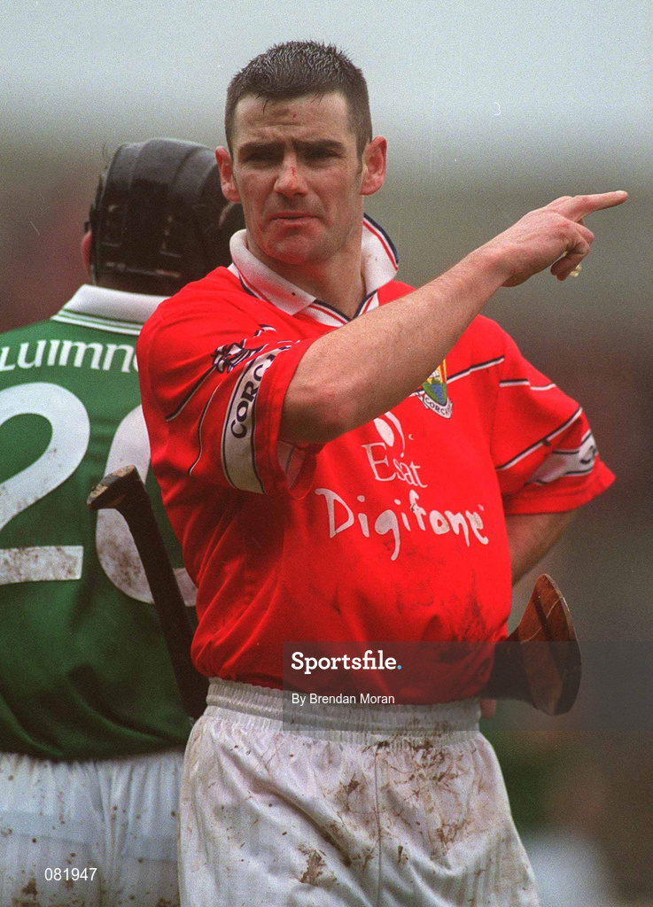 25 February 2002; Mark Prendergast of Cork during the Allianz National Hurling League Division 1B Round 1 match between Limerick and Cork at the Gaelic Grounds in Limerick. Photo by Brendan Moran/Sportsfile