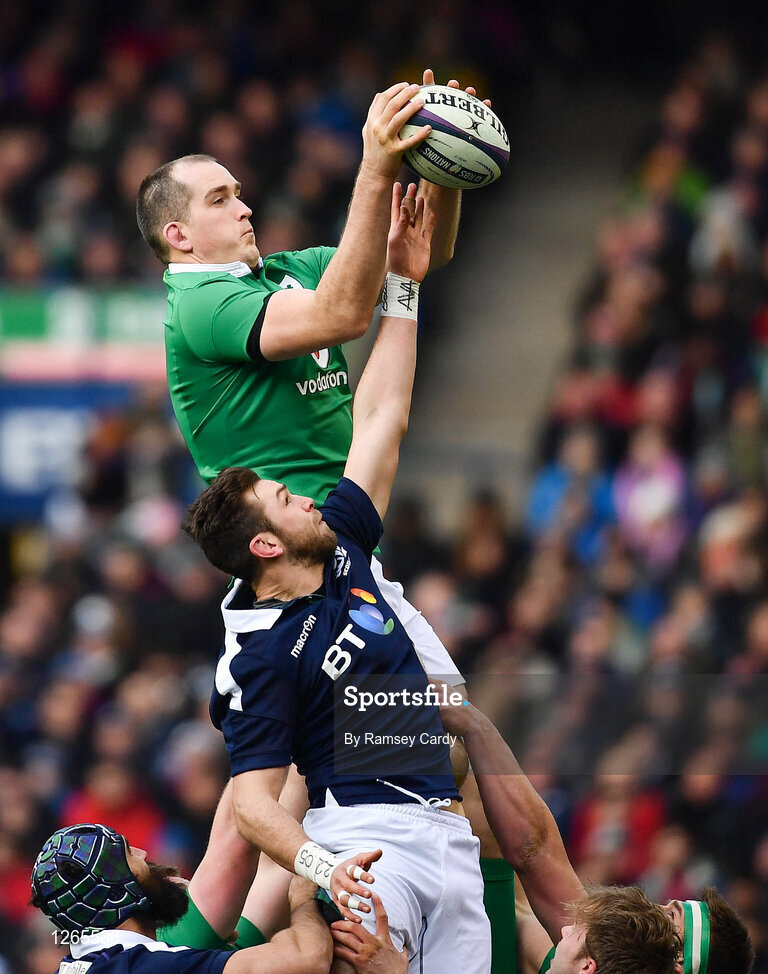 4 February 2017; Devin Toner of Ireland in action against Ryan Wilson of Scotland during the RBS Six Nations Rugby Championship match between Scotland and Ireland at BT Murrayfield Stadium in Edinburgh, Scotland. Photo by Ramsey Cardy/Sportsfile