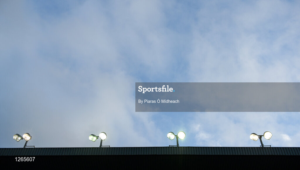 4 February 2017; A general view of floodlights switched on prior to the AIB GAA Hurling All-Ireland Senior Club Championship Semi-Final match between St Thomas' and Ballyea at Semple Stadium in Thurles, Co Tipperary. Photo by Piaras Ó Mídheach/Sportsfile