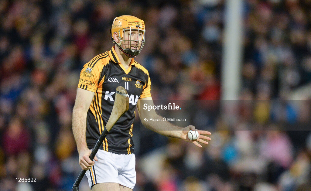 4 February 2017; Gary Brennan of Ballyea after winning a free during the AIB GAA Hurling All-Ireland Senior Club Championship Semi-Final match between St Thomas' and Ballyea at Semple Stadium in Thurles, Co Tipperary. Photo by Piaras Ó Mídheach/Sportsfile