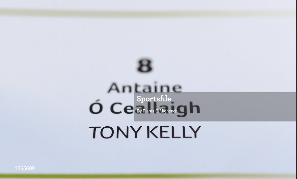 4 February 2017; A general view of the name of Tony Kelly of Ballyea in the match programme at the AIB GAA Hurling All-Ireland Senior Club Championship Semi-Final match between St Thomas' and Ballyea at Semple Stadium in Thurles, Co Tipperary. Photo by Piaras Ó Mídheach/Sportsfile